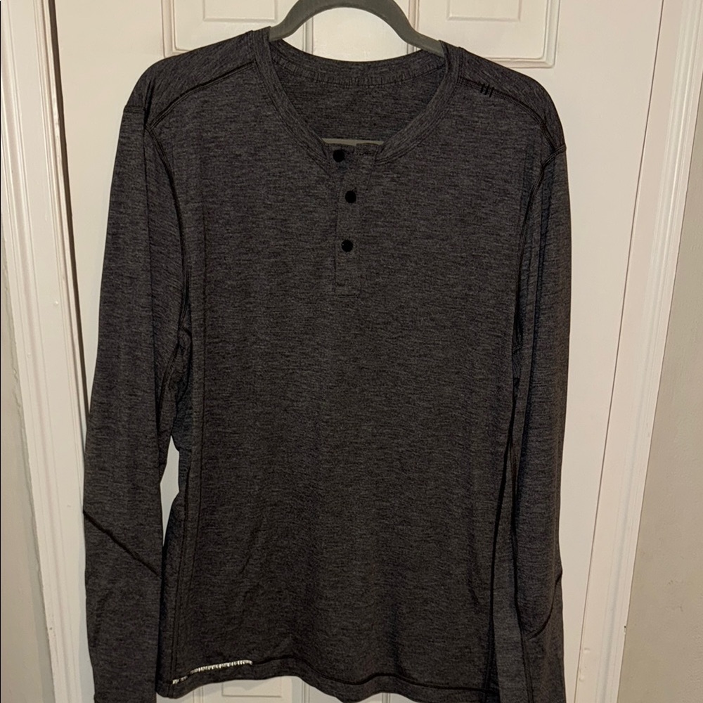 Men's Lululemon Gray Henley Athletic Shirt